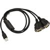KALEA-INFORMATIQUE Cavo convertitore da USB a 2 porte seriali indipendenti RS-232 COM RS232 DB9 di Lunghezza 1,5 M e Chipset Prolific