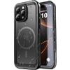 SPORTLINK Cover per iPhone 16 Pro Max Impermeabile 360 Antiurto, Nero/Mag | Militare Protettiva Rugged Resistente Custodia Antipolvere Subacquea IP68 Waterproof, Fotocamera/Schermo Doppia Protezione