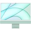 Apple 2021 Computer desktop all-in-one iMac con chip M1: CPU 8 core, GPU 8 core, display Retina da 24, 8GB di RAM, 256GB di archiviazione SSD. Compatibile con iPhone/iPad; color Verde