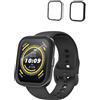 Generic Confezione da 2 custodie proteggi schermo per Amazfit Bip5, design integrato per la massima protezione dello smartwatch, aperta, nera