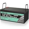 Generico Batterie a lunga durata,Batteria Lifepo4 da 24 V (25,6 V) e 400 Ah,