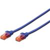 DIGITUS Cavo LAN Cat 6 - 5 m - U/UTP non schermato - 1 Gbit/s - 250 MHz - PoE++ - AWG 27/7 - LSZH - Cavo di rete RJ45 - Cavo patch - Compatibile con Cat6A e Cat5e - Blu