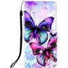 Sunrive Cover compatibile con Realme Note 50, Custodia con supporto di stand e in Pelle artificiale per carte di credito Portafoglio Flip Chiusura Magnetica bumper(Q farfalla)