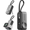 ORICO Mini Power Bank 5000mAh Nero, compatibile con Apple Watch e iPhone