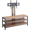 pro.tec Mobile Basso con Supporto TV per Schermo fino a 70 Tavolino Porta TV con Staffe Regolabili Stand TV e Centri Multimediali - Nero/Effetto Rovere