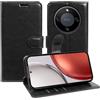Fertuo Cover per Honor Magic 8 Lite 5G, Antiurto Custodia a Libro Portafoglio in Pelle Flip Case Sottile con Porta Carte, Chiusura Magnetica e Supporto [Interna Silicone Morbido], Nero