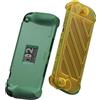 Skull & Co. Savage Raven by StandGrip Front Cover Bundle for Nintendo Switch 2: Protective Case with Textured Grips Full Protection And Hard-Shell Front Cover Handheld Design- Green+Yellow