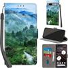 PHINIENLAND Cover per Google Pixel 7A PU Pelle Custodia Flip Foresta