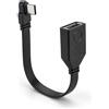 Flomiara Cavo adattatore da USB-C a USB 2.0, 50 cm, connettore angolare a 90 gradi, in silicone, OTG, piatto, USB C, OTG, per telefono, tablet, laptop
