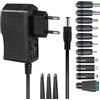 ZUOKENZU Adattatore CA 5 V 1 A, cavo di alimentazione DC 5 V con 11 punte, alimentatore AC/DC 5 V 1 A, 500 mA, 400 mA, 200 mA, 100 mA per baby monitor, bilancia Graco, fotocamera, Raspberry Pi USB