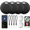 FUYAOSC Air Tracker Android, 4 Pezzi Smart Tracker Trova Oggetti (Nero) | Bluetooth Tracker con Google's Find Hub(Solo Android), Air Smart Tracker Localizzatore Chiavi per Chiavi/Bagagli/Portafogli