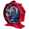 Mars Gaming MCORB Rosso, Case PC Gaming Micro-ATX XL, Design Circolare Custom, Doppio Vetro Temperato