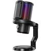 K KASONIC Microfono da Gaming con Illuminazione RGB, Microfono USB a Condensatore con Filtro Anti-Pop per PC, Muto Rapido e Cancellazione del Rumore, Kit Microfono da Scrivania per PS4/5