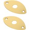Abaodam Coperchio Presa Jack per Chitarra Elettrica e Basso in Lega di Zinco Colore Oro, 2 Pezzi, Copertura Multifunzione per Sostituzione Interfaccia Vecchia
