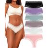 BeReady Mutande Brasiliana Donna Cotone Slip Donna Pizzo Set Mutandine Donna a Vita Bassa Intimo Donna Seducente Culotte Donna Cotone Underwear Pacco da 6
