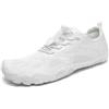 SAGUARO Estate Scarpe Barefoot Minimaliste Uomo Comode e Leggere Antiscivolo Trekking Trail Running Scarpe Asciugatura Rapida Outdoor e Indoor Bianco Neve 42