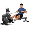 Dripex Vogatore con 16 Livelli di Resistenza Magnetica, Vogatore Professionale per Casa con Display LCD e App Bluetooth, Ultra Silenzioso, Stabile e con Portata Fino a 160 kg (Argento premium)