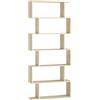 VASAGLE CUSTOS Collezione - Scaffale a 6 Ripiani, Libreria, 24 x 70 x 191,6 cm, Divisorio per Stanza, Organizzatore a Cubi, Stile Moderno, Camera da Letto, Ufficio, Beige Naturale LBC061L01