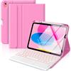 MoKo Custodia con Tastiera Multi-touch per iPad (A16) 11ª/10ªgen, Peonía