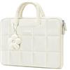 MOSISO 13.3 pollici Custodia Laptop,13-13.3 pollici Borsa PC Gonfia Compatibile con MacBook Air 13 13.6/Neo/Pro 13/14,HP ASUS Lenovo,Borsa Rectangle Quilted Manico&Ciondolo Flower,Sabbia
