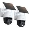 Imou Telecamera Esterna 3K 5MP con Pannello Solare, 360°PTZ WiFi Batteria 5000mAh, Rilevamento Umani/Veicoli PIR con Allarme Sirena, Visione Notturna a Colori, Audio Bidirezionale, IP65, Pack2