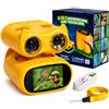OAEBLLE Microscopio Bambini 2 in 1 per Bambini e Binocolo, HD IPS da 2,0", 1000x, 8 LED, 1080P, Microscopi Adatti a Bambini e Bambine dai 3 Anni in Su, Giallo