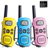 DURLK Walkie Talkie Bambini Ricaricabili, Talkie Walkie Portata Fino a 3 KM, VOX, Torcia LED e 16 Canali - Ideale per Esterni Campeggio Escursionismo (Blu + Giallo + Rosa, 3 confezioni)