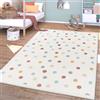 TT Home Tappeto Stanza Bambini Polkadot Lavabile Antiscivolo Soft, Colore:Blu Giallo Crema, Dimensione:80x150 cm