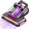 XINYUDAILY Aspiratore acaro senza fili per materassi, aspirapolvere acari con luce UV da 253,7 nm, ultrasuoni e spazzole rulli, aspiracari della polvere, allergeni e peli di animali (viola)