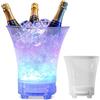 CEWROM Secchiello per ghiaccio a LED da 5 l, con cambio di colore multicolore, per feste, casa, bar, club, sfumature colorate, flash colorato, per raffreddare champagne, vino, bevande, birra, per