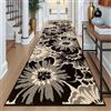 Homodeco Tappeto Corridoio 80x300cm, Tappeto Passatoia Cucina Antiscivolo Lavabile Tappeti Cucina Assorbente Passatoia per Corridoio, Ingresso, Salotto - Bianco e nero