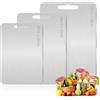 Rlssaki 3 Pezzi Tagliere Acciaio Inox Alimentare, Resistente Tagliere