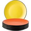 MIAMIO - Set 6 piatti piani in ceramica (26 cm) - Le Papillon (Multicolore) | Set di piatti in ceramica (26 cm) per colazione, contorni e dessert, lavabili in lavastoviglie