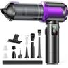 Zeputra Aspirapolvere Senza Fili, 17000Pa Aspirapolvere Auto Potente, 1-Touch Dust Dump, 3 Velocità Motore Brushless 4 in 1 Aspirapolvere Portatile con display HD/Illuminazione/Ricarica Rapida, Nero & Viola