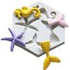 NIXNUT Stampo in silicone per torte, cioccolato, biscotti, caramelle, pasticceria, fai da te, utensile da cucina, decorazione per feste, motivo con animali marini e stelle marine
