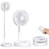 LIPETY Oscillante Ventilatore a Piantana Silenzioso con Telecomando, 8.6 Portatile Pieghevole Tavolo/In piedi Ventilatore con 4 Velocità/Timer, 8000mAh USB Ricaricabile Fan per Camera da Letto Viaggio