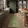 PureCozy Tappeto passatoia lavabile, 60 x 180 cm, a pelo corto, antiscivolo, morbido, vintage, stile bohémien, per cucina, corridoio, soggiorno, camera da letto, verde e oro