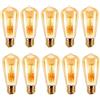 ZFFOZZ Lampadina Vintage, Lampadina a Filamento LED E27 da 6W, Lampada a Vite In Vetro Ambrato Stile Antico Retrò ST64, 540 LM, Non Dimmerabile, Equivalente a Incandescenza da 48W(6W,10pcs)