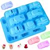 Joyeee Stampo per sapone in silicone per auto, stampi in puro silicone per treni e autobus per bambini per torte di compleanno, per gelatina, budino e grasse in resina, per bambini
