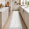 INOVADAY Tappeto Lavabile Boho 80x300 cm Grigio/Bianco da Corridoio | Camera da Letto, Cucina, Vintage, Ufficio, Sala da Pranzo, Atrio, Pelo Corto, Antiscivolo, Stampa, Morbido, Facile da Pulire