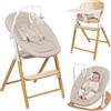 LIONELO Celia Set Seggiolone Pappa Evolutivo 4 in 1 e Sdraietta Neonato | Per Bambini da 6 Mesi e Adulti fino a 90 kg, Regolazione a Una Mano, Cinture 5 Punti, Tessuto Lavabile, Premio Design Tedesco