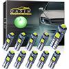 Qasim 10X Lampadine LED T5 W3W a Cuneo con Attacco Twist Lock 74 70 37 17 2721 PC74 PC37 Lampadine LED per Interni Auto Cluster Cruscotto Pannello Strumenti Luci (Verde)