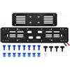 GAMBC KIT Portatarga Auto Completo in Polipropilene GAMBC® | Porta Targa Auto Anteriore + Posteriore + Kit Fissaggio (8 Bottoni Targa Auto + 8 Viti Targa Auto + 4 Funghetti Antivibrazione)