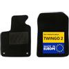 DBS Tappetini auto su misura per Renault TWINGO 2 dal 07/2007 - Antiscivolo con clip di fissaggio - 4 tappetini auto anteriori/posteriori - Moquette nera
