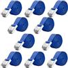 LUZOON Cinghie di Fissaggio, LUZOON 2.5 cm x 2.5 m Cinghia di Fissaggio Cinghie di Tensione Cinghia Fissaggio Cinghie a Cricchetto Cinghie di Tensione Resistenza Fino a 250 kg (10 Pezzi Blu - 2,5 m x 25 mm)