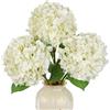 Briful Ortensia artificiale Real Touch, steli lunghi 70 cm, set da 3 fiori artificiali come veri, grandi fiori decorativi per vaso, soggiorno, matrimonio e decorazione, bianco