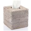 IGNPION Porta fazzoletti quadrato in rattan, scatola organizer per fazzoletti a cubo per carta velina, dispenser per tovaglioli, organizer per casa, ufficio, auto, hotel, calce
