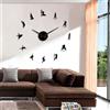 Generic Pole Dance, orologio da parete gigante fai da te, sexy, per ragazze, spogliarellista, numeri adesivi, rubare tubo, ballerina, night club, decorazione moderna (nero, 94 cm)
