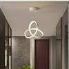 SXYSXYSXY Moderna Lusso Lampada Sospesa Lampada a Sospensione 3 Anelli 24cm 16W Luce Neutra 6000K LED Metallo Camera Bar,Bianca