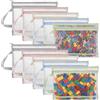 Dexpally Confezione da 10 sacchetti colorati a doppio strato con cerniera, in nylon, per riporre e organizzare i giocattoli, in formato A4, trasparenti e traspiranti